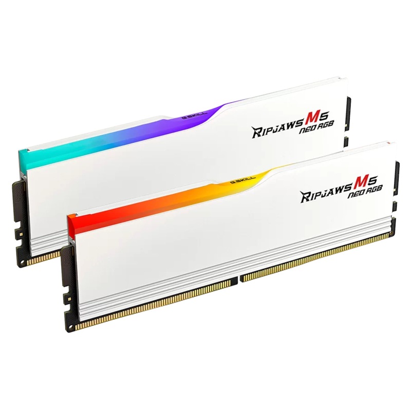 G.Skill - 32GB (2x16GB) Ripjaws M5 Neo RGB White 6000MHz DDR5 (fyrir AMD og Intel)